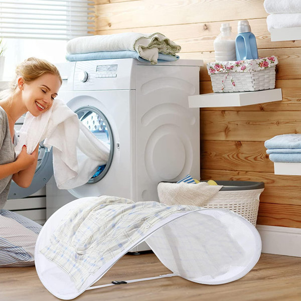 Rebrilliant 2 Pieces Pop Up Adjustable Sweater Dryer Foldable Mesh Sweater Drying Rack With